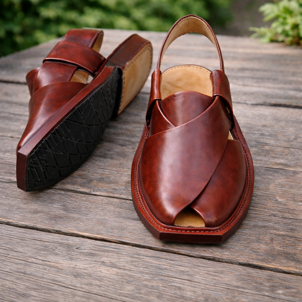Handmade Brown Narozi Leather Chappal Narozi-Single Sole