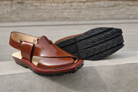Handmade Brown Narozi Leather Chappal-Double Sole